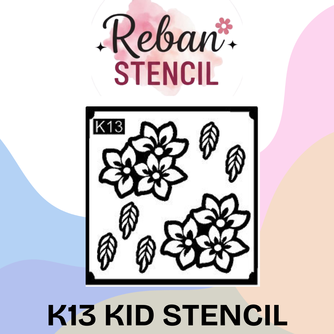 Quick Design Kids Mehndi Stencil for Instant Results REBAN STENCIL K13