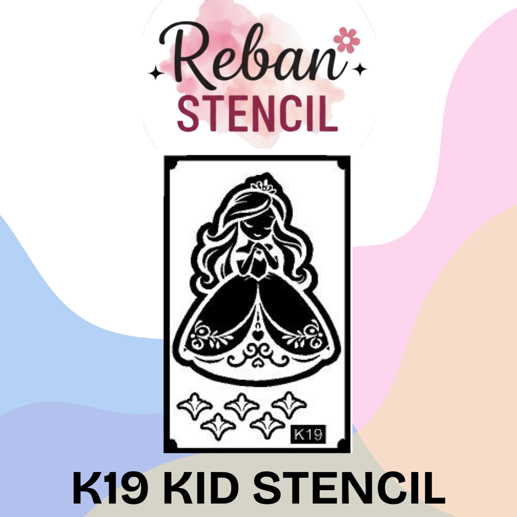 Multipattern Kids Mehndi Stencil for Variety Designs REBAN STENCIL K19