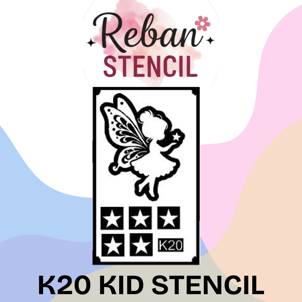 Cartoon Theme Mehndi Stencil for Kids Hand Designs REBAN STENCIL K20