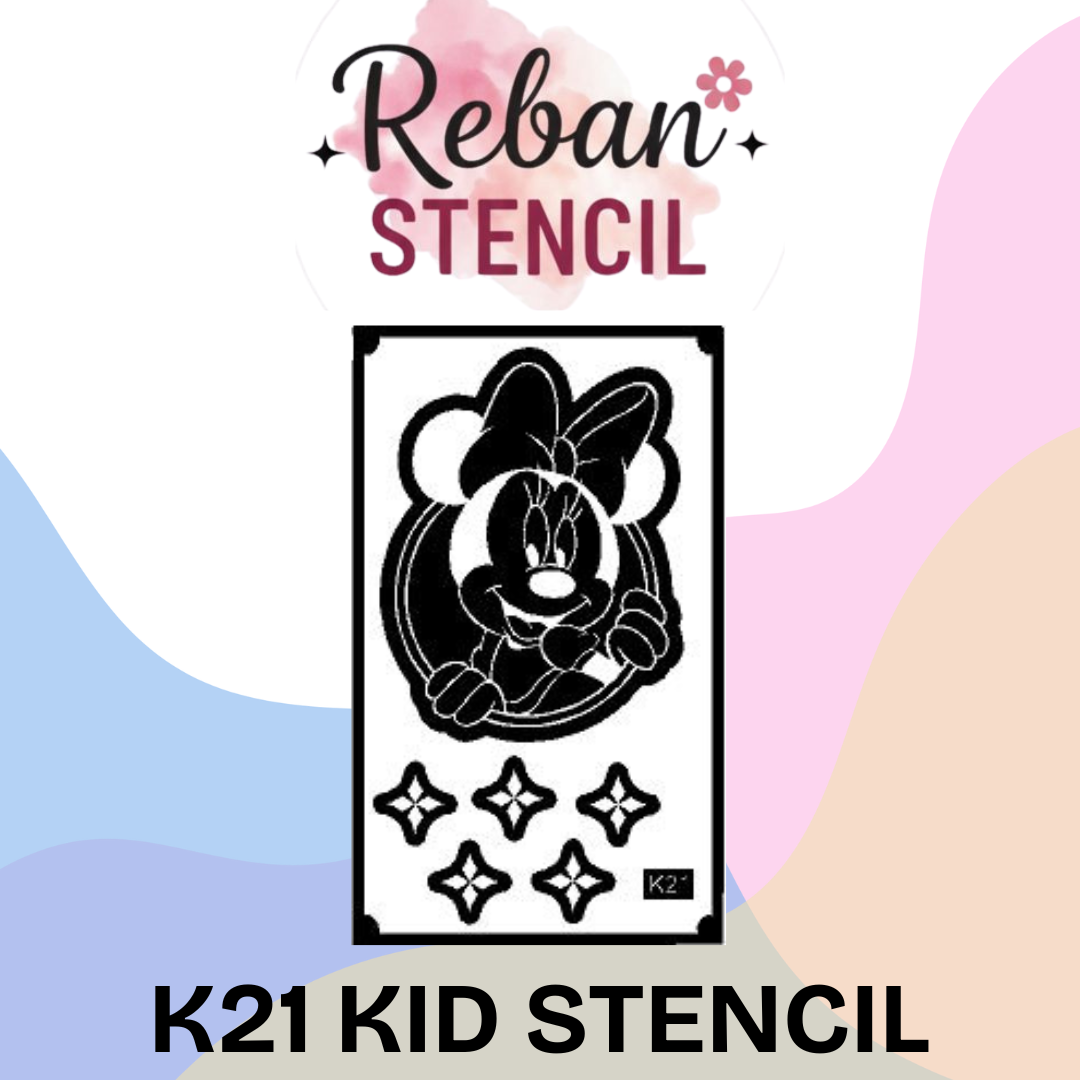 Mini Mehndi Stencil for Kids Small Hand Designs REBAN STENCIL K21