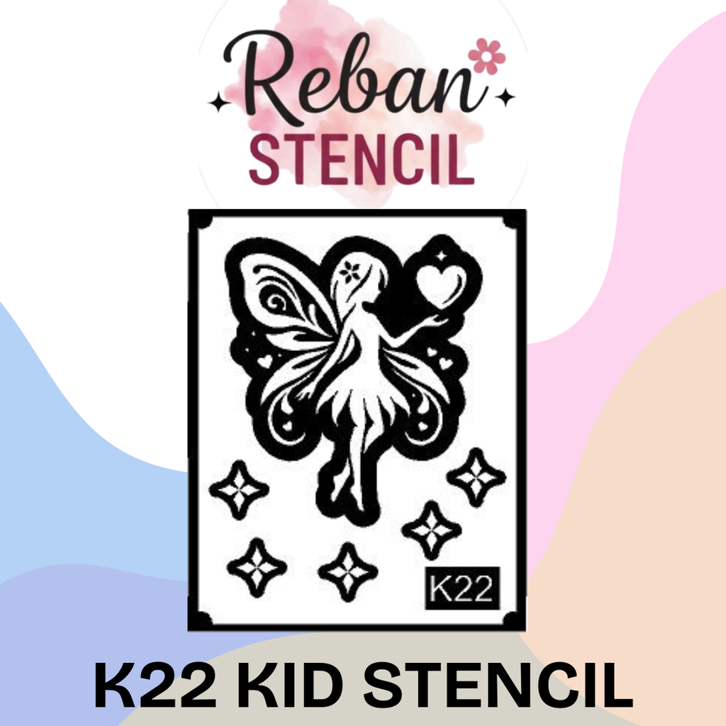 Smooth Finish Kids Mehndi Stencil for Clean Designs REBAN STENCIL K22
