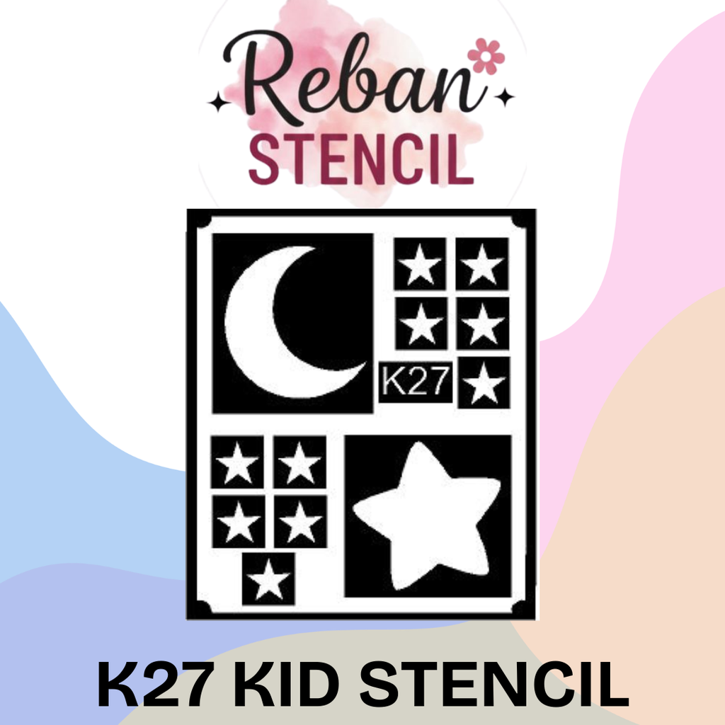 Quick Design Kids Mehndi Stencil for Instant Results REBAN STENCIL K27