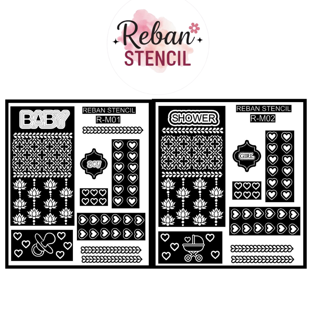 Mom To Be Mehndi Stencil for Baby Shower Celebration Designs REBAN STENCIL