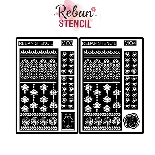 Baby Shower Mehndi Stencil for Mom To Be Hand Decoration REBAN STENCIL
