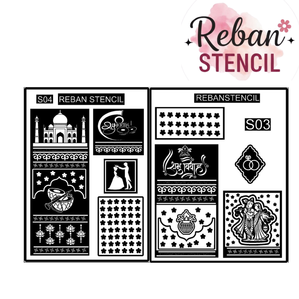 Exclusive Bridal  Hand Stencil for Fine Detailing REBAN STENCIL
