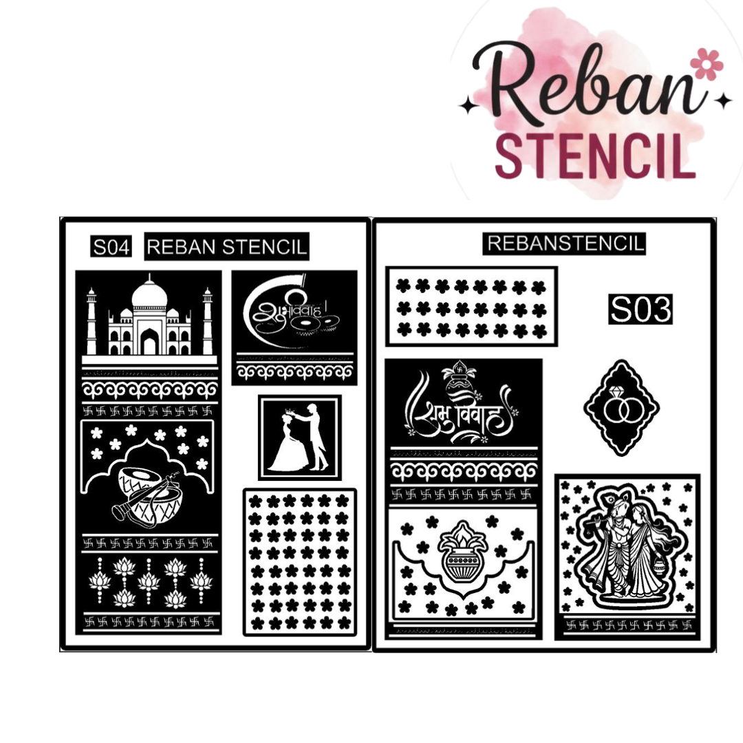 Exclusive Bridal  Hand Stencil for Fine Detailing REBAN STENCIL