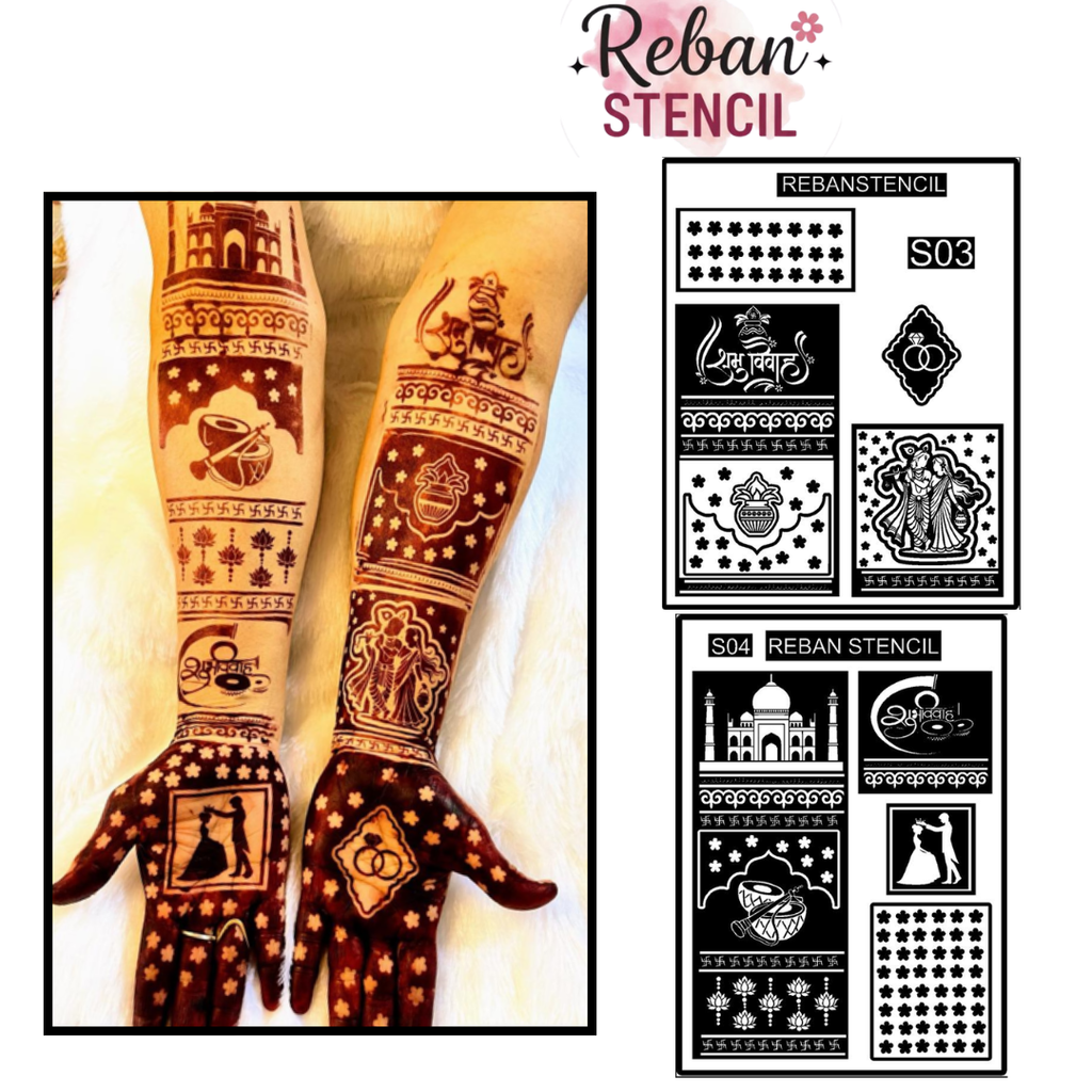 Exclusive Bridal  Hand Stencil for Fine Detailing REBAN STENCIL