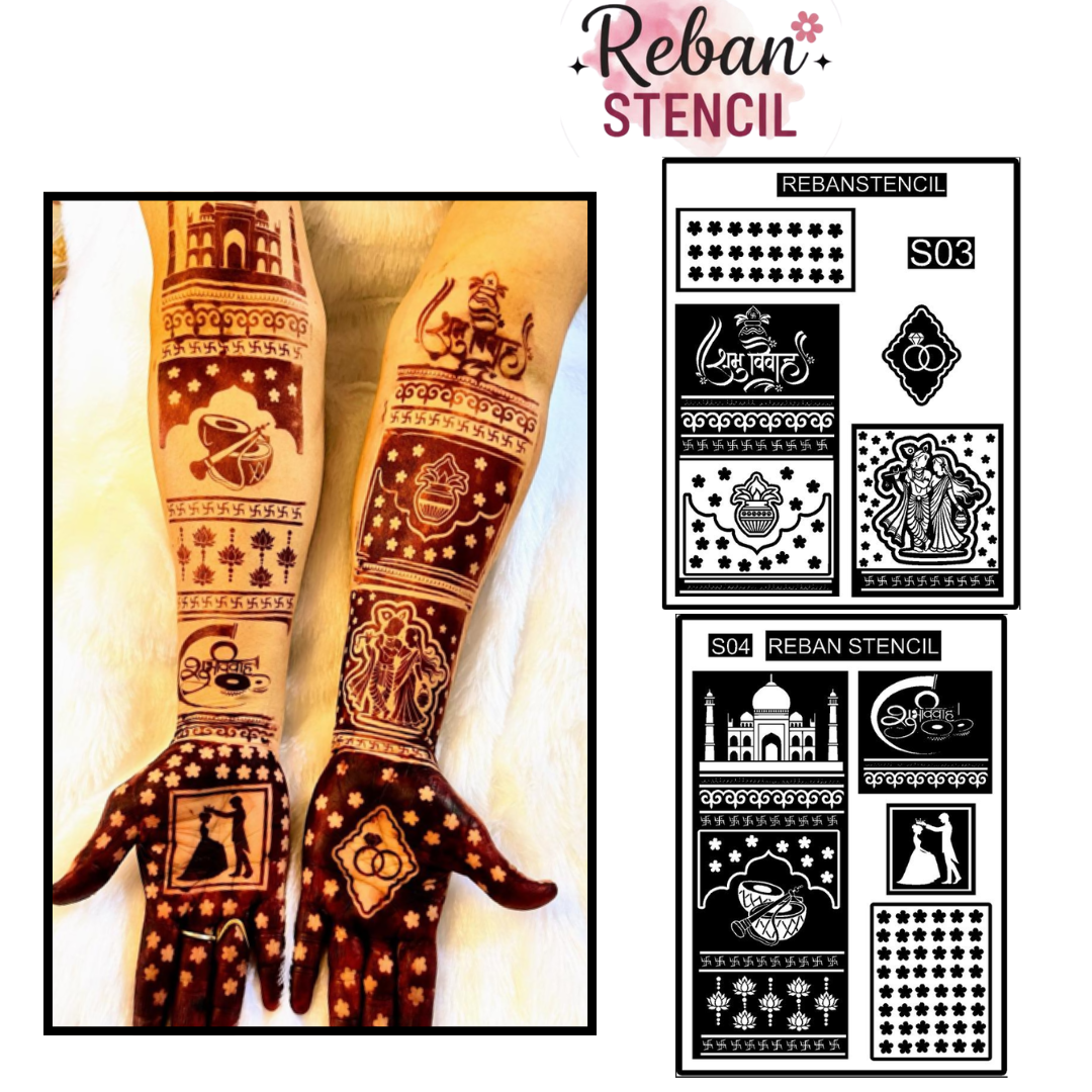 Exclusive Bridal  Hand Stencil for Fine Detailing REBAN STENCIL