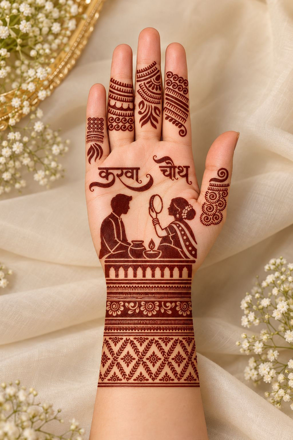 T03 Karwa Chauth Special Mehndi Stencil | Traditional Festive Mehndi Design | Easy Apply Mehndi Sticker        2/2     Do you like this personality?