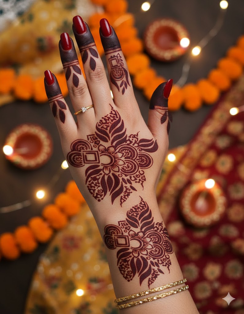 Professional Long Mehndi Stencil – Continuous Hand Art Pattern REBANSTENCIL B05