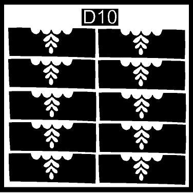 Detailed Finger Mehndi Design Stencil for Beginners & Experts REBANSTENCIL D10