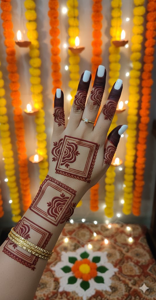 Premium Long Mehndi Stencil – Full Hand Elegant Trail Design REBAN STENCIL B09