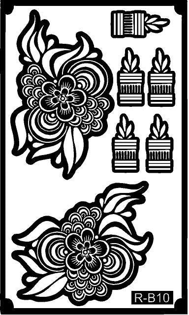 Premium Long Mehndi Stencil – Full Hand Elegant Trail Design REBANSTENICL B10