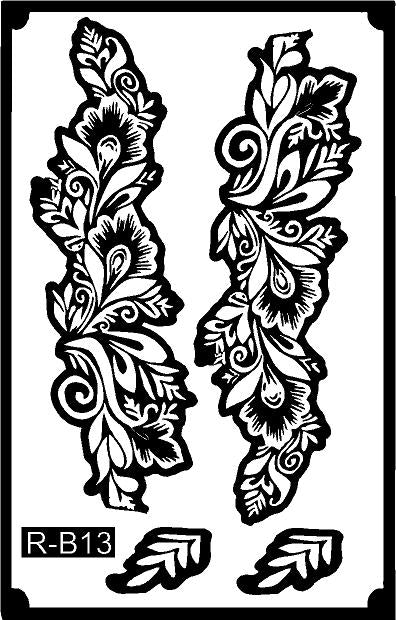 Premium Mehndi Stencil for Hands REBANSTENCIL B13
