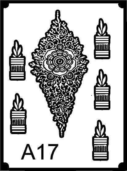 Arabic Style Long Mehndi Stencil – Bold Flowing Pattern REBANSTENCIL B17