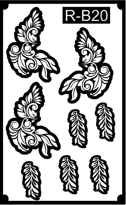 Festive Long Mehndi Stencil – Detailed Traditional Flow Design REBANSTENCIL B20