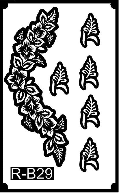 Festival Special Long Mehndi Stencil – Elegant Arm Trail Design REBANSTENCIL B29