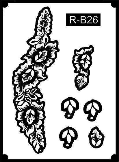 Designer Long Mehndi Stencil – Extended Arm & Hand Pattern REBSANSTENCIL B26