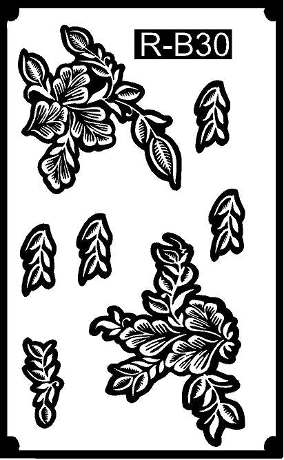 Professional Long Mehndi Stencil – Continuous Hand Art Pattern REBANSTENCIL B30