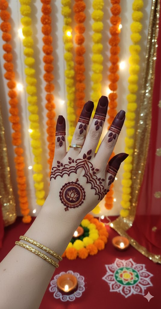Modern Long Mehndi Stencil – Sleek Full Hand Art Pattern REBANSTENCIL B31