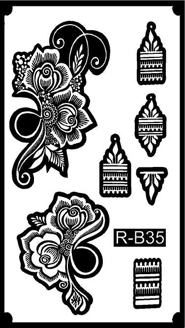 Festival Edition Long Mehndi Stencil – Decorative Trail Design REBANSTENCIL B35