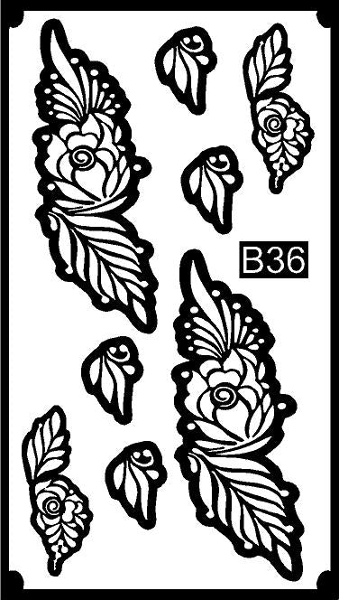 Premium Mehndi Stencil for Hands  REBANSTENCIL B36