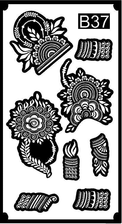 Premium Mehndi Stencil for Hands REBANSTENCIL B37