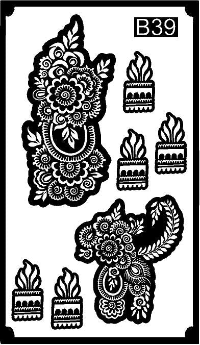 Premium Mehndi Stencil for Hands REBANSTENCIL B39