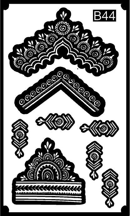 Designer Extended Mehndi Stencil – Elegant Arm Styling Pattern REBANSTENCIL B44