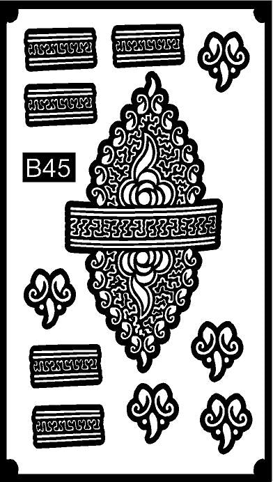 Premium Mehndi Stencil for Hands REBANSTENCIL B45