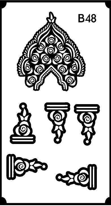 Professional Mehndi Stencil for Quick & Elegant Design REBANSTENCIL B48