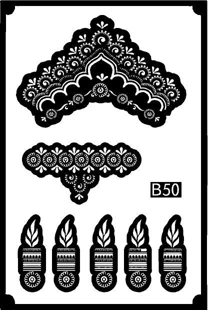 Premium Mehndi Stencils REBANSTENCIL B50