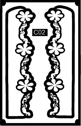 Traditional Foot Mehndi Stencil for Detailed Leg Design Application REBANSTENCIL C02
