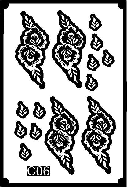 Premium Foot Mehndi Stencil for Clean and Detailed Leg Designs REBANSTENCIL C06