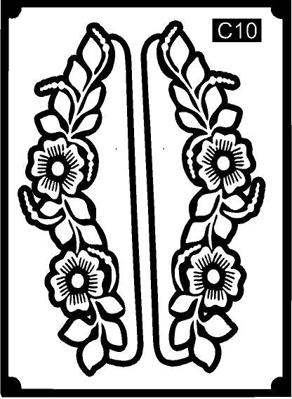 Detailed Foot Mehndi Stencil for Professional Leg Design C10