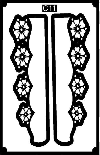 Creative Leg Mehndi Stencil for Beautiful Foot Design Patterns REBANSTENCIL C11