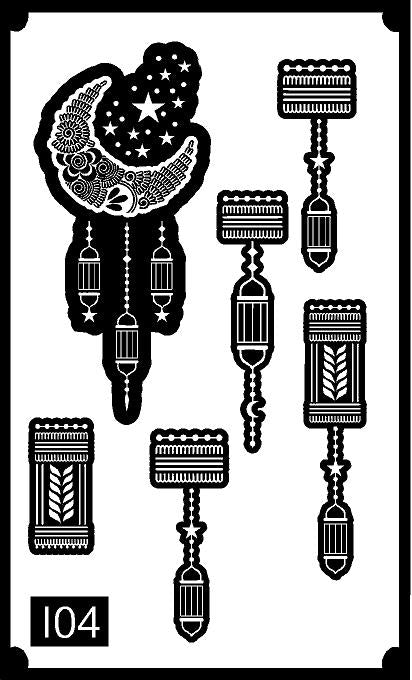 Eid Special Crescent Mehndi Stencil for Elegant Design REBANSTENCIL I04