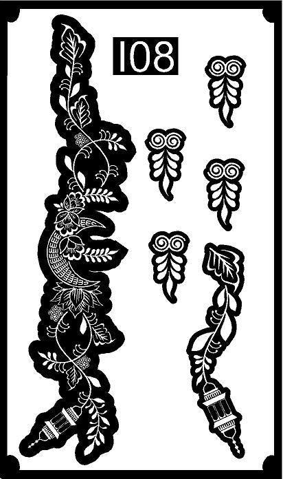 Premium Eid Mehndi Stencil – Crescent Moon & Lantern Hand Art REBANSTENCIL I08