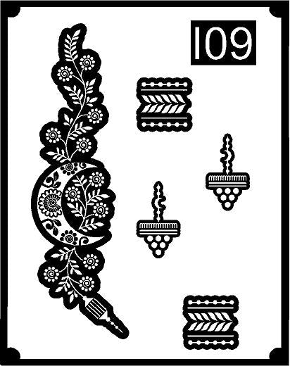 Celebration Series Mehndi Stencil – Eid Moon Symbolic Hand Design REBANSTENCIL I09