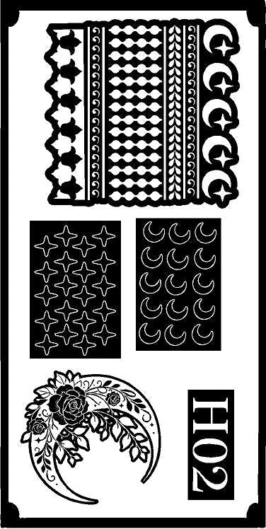 Eid Mubarak Moon Mehndi Design Stencil for Hands REBANSTENCIL H02