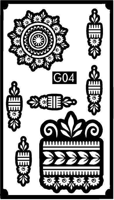 Modern Mandala Wrist Mehndi Stencil for Trendy Hand Styling REBANSTENCIL G04