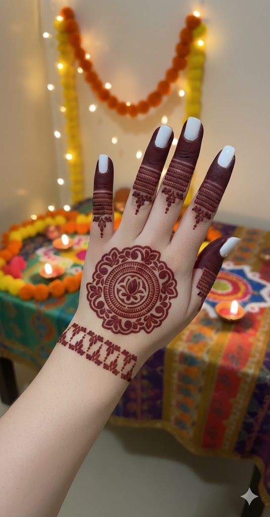 Elegant Mandala Wrist Mehndi Stencil for Festive and Bridal Looks REBAN STENCIL G07