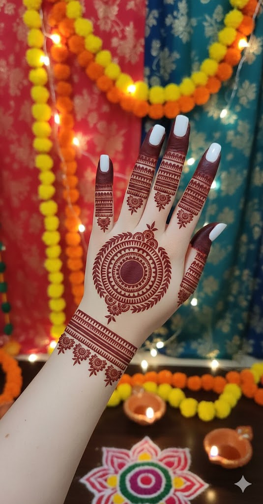 Decorative Mandala Bracelet Mehndi Stencil for Beautiful Hand Art RENANSTENCIL G08