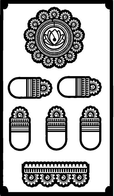 Stylish Mandala Bracelet Mehndi Stencil for Quick and Easy Designs REBAN STENCIL G10