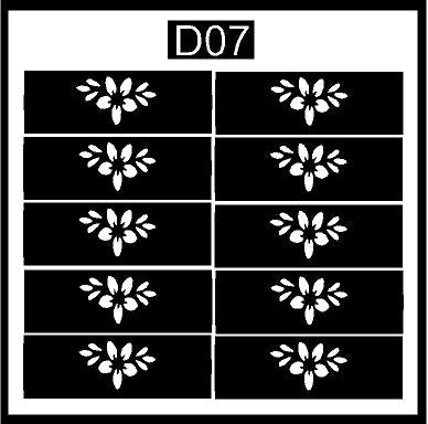 Trendy Finger Mehndi Pattern Stencil for Instant Application REBAN STENCIL D07