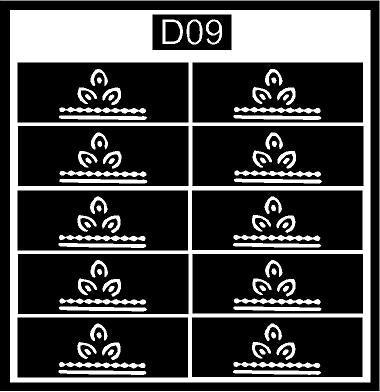 Detailed Finger Mehndi Design Stencil for Beginners & Experts REBAN STENCIL D09