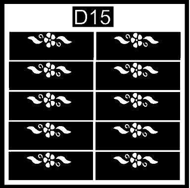 Festive Finger Mehndi Stencil for Wedding & Party Designs REBAN STENCIL D15
