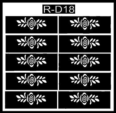 Contemporary Finger Mehndi Stencil for Unique Hand Art REBAN STENCIL D17