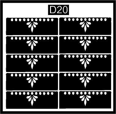 Creative Finger Mehndi Design Stencil for Instant Styling REBAN STENCIL D20