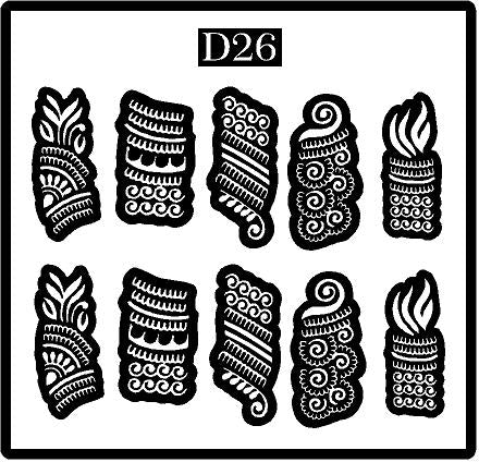 Advanced Finger Mehndi Stencil for Clean & Symmetrical Designs REBAN STENCIL D26